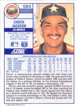 1989 Score #584 Chuck Jackson Back