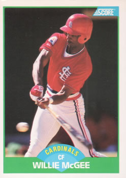 1989 Score #88 Willie McGee Front