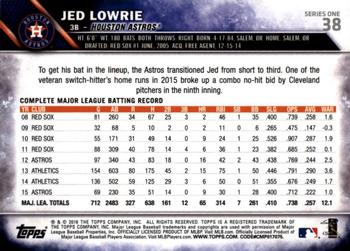 2016 Topps - All-Star Game #38 Jed Lowrie Back