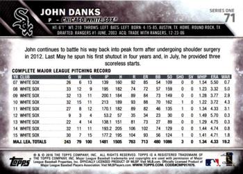 2016 Topps - All-Star Game #71 John Danks Back
