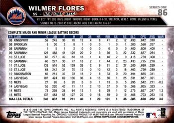 2016 Topps - All-Star Game #86 Wilmer Flores Back