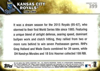 2016 Topps - All-Star Game #399 Kansas City Royals Back