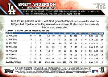2016 Topps - All-Star Game #496 Brett Anderson Back
