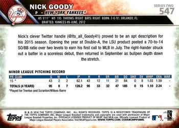 2016 Topps - All-Star Game #547 Nick Goody Back