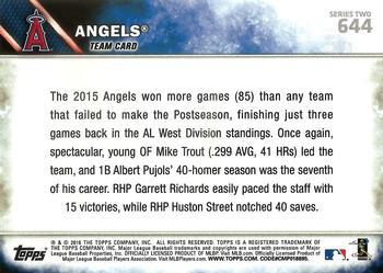 2016 Topps - All-Star Game #644 Los Angeles Angels Back