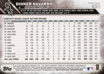 2016 Topps - All-Star Game #651 Dioner Navarro Back