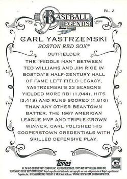 2016 Topps Allen & Ginter - Baseball Legends #BL-2 Carl Yastrzemski Back