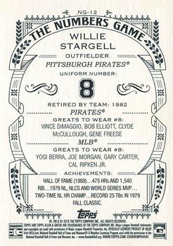 2016 Topps Allen & Ginter - The Numbers Game #NG-12 Willie Stargell Back