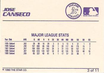 1990 Star Jose Canseco (Purple) #3 Jose Canseco Back