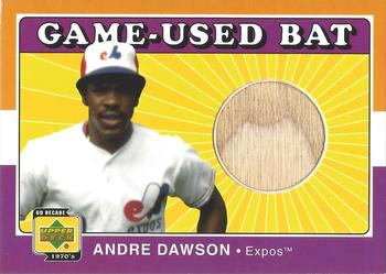 2001 Upper Deck Decade 1970's - Game-Used Bats #B-AD Andre Dawson Front