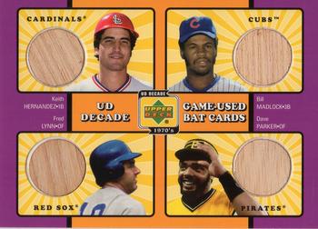 2001 Upper Deck Decade 1970's - Game-Used Bat Combos #C-BAT Keith Hernandez / Bill Madlock / Fred Lynn / Dave Parker Front