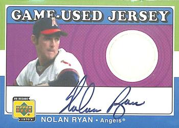 2001 Upper Deck Decade 1970's - Game-Used Jerseys Autographed #SJ-NR Nolan Ryan Front