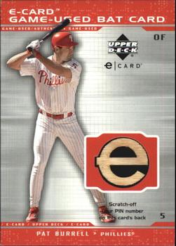 2001 Upper Deck Evolution - e-Card Game-Used Bat #B-PB Pat Burrell  Front