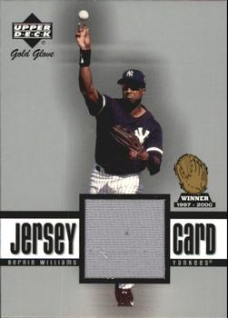 2001 Upper Deck Gold Glove - Game Jersey #GG-BW Bernie Williams  Front