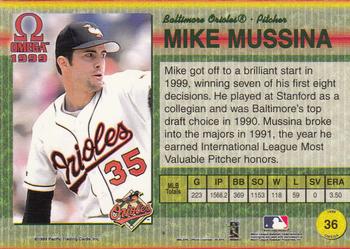 1999 Pacific Omega #36 Mike Mussina Back