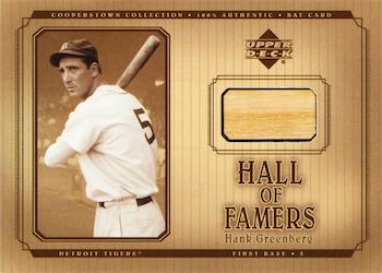 2001 Upper Deck Hall of Famers - Game-Used Bats #B-HG Hank Greenberg  Front