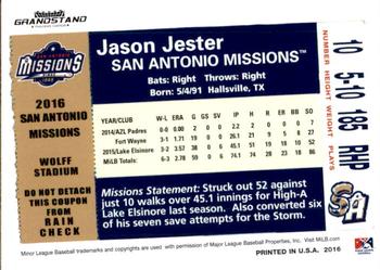 2016 Grandstand San Antonio Missions #NNO Jason Jester Back