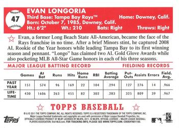 2011 Topps - Black Diamond #47 Evan Longoria Back