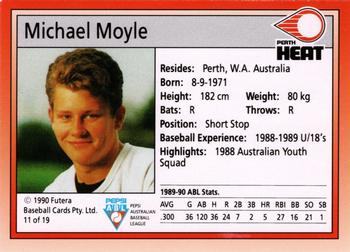1992 Futera Pepsi ABL Perth Heat #11 Michael Moyle Back
