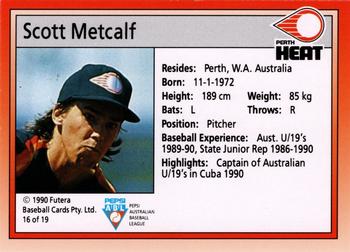1992 Futera Pepsi ABL Perth Heat #16 Scott Metcalf Back