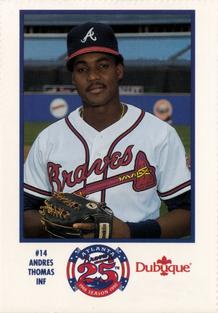 1990 Dubuque Atlanta Braves 25th Anniversary Perforated #14 Andres Thomas Front