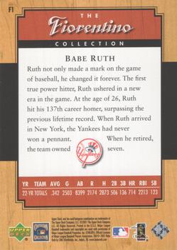 2001 Upper Deck Legends - Fiorentino Collection #F1 Babe Ruth Back
