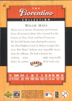2001 Upper Deck Legends - Fiorentino Collection #F4 Willie Mays Back
