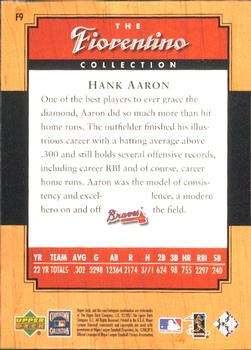 2001 Upper Deck Legends - Fiorentino Collection #F9 Hank Aaron Back