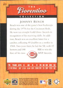 2001 Upper Deck Legends - Fiorentino Collection #F12 Johnny Bench Back