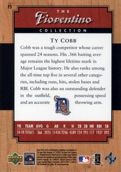 2001 Upper Deck Legends - Fiorentino Collection #F5 Ty Cobb Back