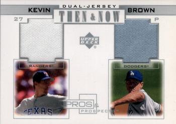 2001 Upper Deck Pros & Prospects - Then & Now Dual-Jersey #TN-KB Kevin Brown  Front