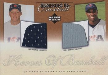 2001 Upper Deck Prospect Premieres - UD Heroes of Baseball Game Jersey Duos #J-DG Shelley Duncan / Tyrell Godwin  Front