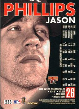 1999 SkyBox Premium #233 Jason Phillips Back