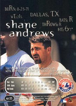 1999 SkyBox Thunder #35 Shane Andrews Back