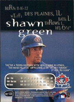 1999 SkyBox Thunder #120 Shawn Green Back