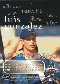 1999 SkyBox Thunder #163 Luis Gonzalez Back