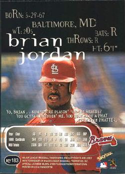1999 SkyBox Thunder #183 Brian Jordan Back