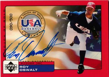 2001 Upper Deck Rookie Update - USA Touch of Gold Autographs #RO Roy Oswalt  Front