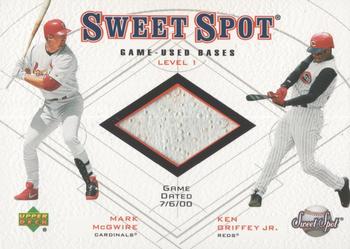 2001 Upper Deck Sweet Spot - Game Base Duos #B1-MG Mark McGwire / Ken Griffey Jr.  Front