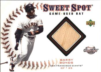 2001 Upper Deck Sweet Spot - Game Bat #B-BB Barry Bonds  Front