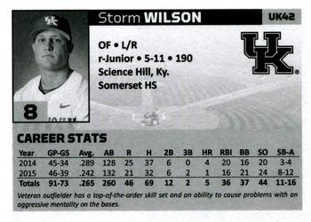 2016 Kentucky Wildcats #UK42 Storm Wilson Back