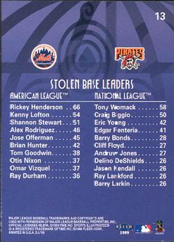 1999 Sports Illustrated #13 Stolen Base Leaders (Tony Womack / Rickey Henderson) Back