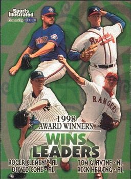 1999 Sports Illustrated #14 Wins Leaders (Roger Clemens / Tom Glavine / David Cone / Rick Helling) Front