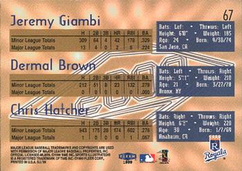 1999 Sports Illustrated #67 Jeremy Giambi / Dermal Brown / Chris Hatcher Back