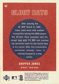2001 Upper Deck Vintage - Glory Days #G2 Chipper Jones  Back