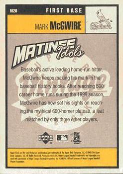 2001 Upper Deck Vintage - Matinee Idols #M20 Mark McGwire  Back
