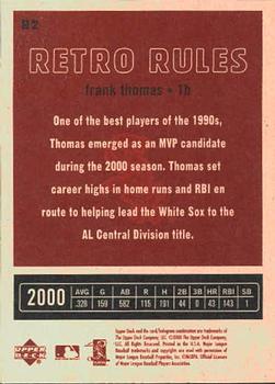 2001 Upper Deck Vintage - Retro Rules #R2 Frank Thomas  Back