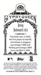 2011 Topps Gypsy Queen - Mini Box Variations #8 Troy Tulowitzki Back