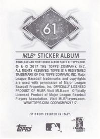 2017 Topps Stickers #61 J.J. Hardy Back