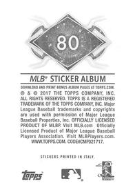 2017 Topps Stickers #80 Chris Archer Back